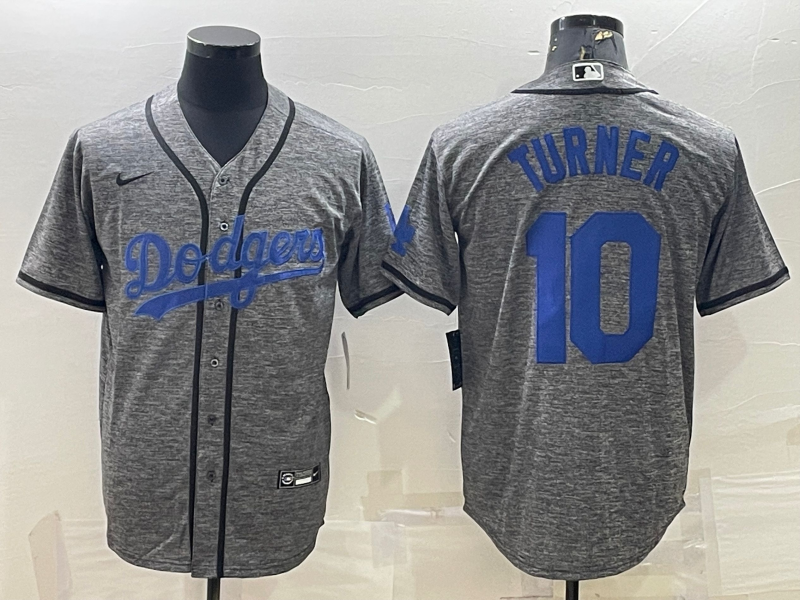 Men's Los Angeles Dodgers Justin Turner Nike Gray City Connect Jersey